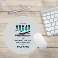 Thumbnail for Yakovlev Yak-40 - Original + Name - Round Mouse Pad - Light Gray