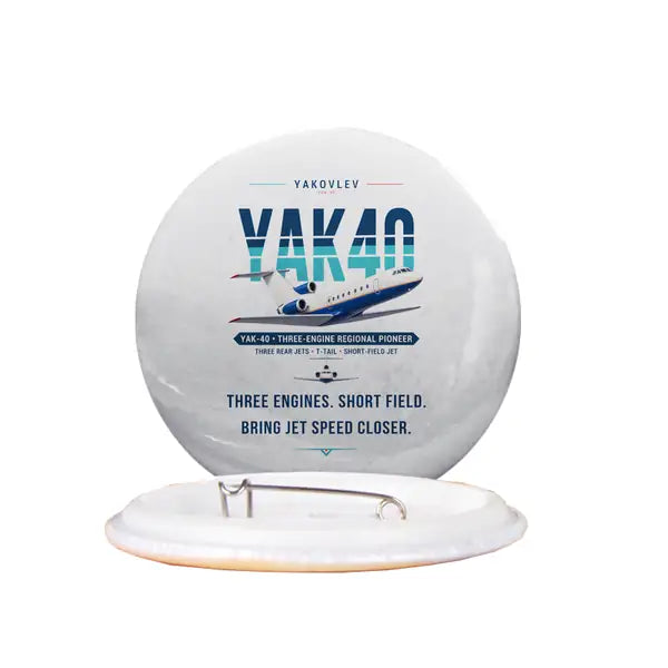Yakovlev Yak-40 - Original - Pin - White