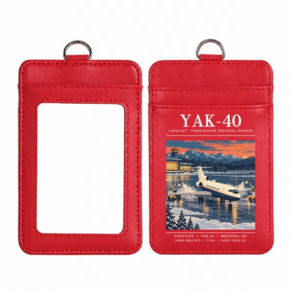 Yakovlev Yak-40 - Poster - ID Card Holder - Red