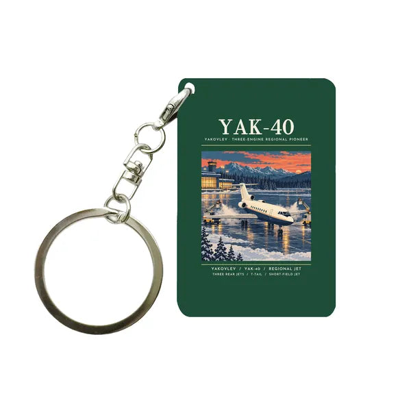 Yakovlev Yak-40 - Poster - Key Chain - Dark Green