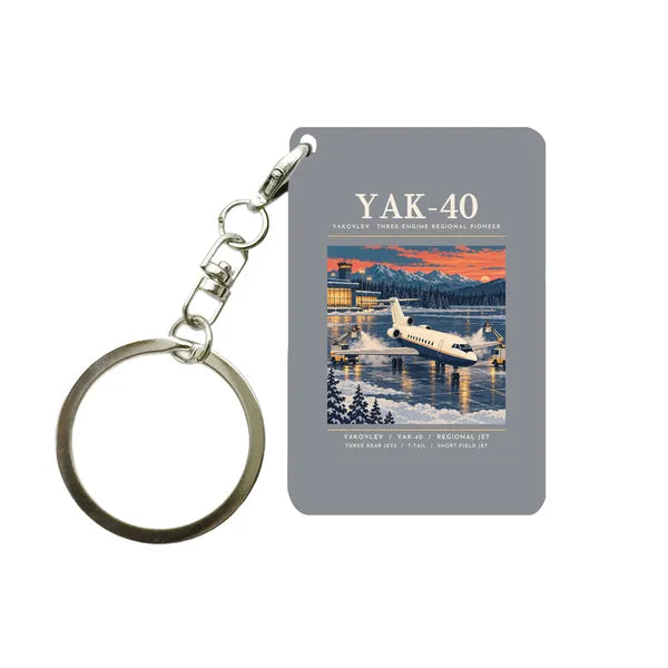 Yakovlev Yak-40 - Poster - Key Chain - Gray