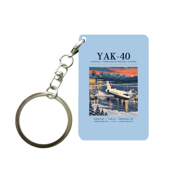 Yakovlev Yak-40 - Poster - Key Chain - Light Blue