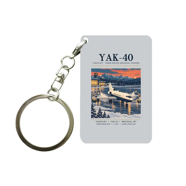 Yakovlev Yak-40 - Poster - Key Chain - Light Gray