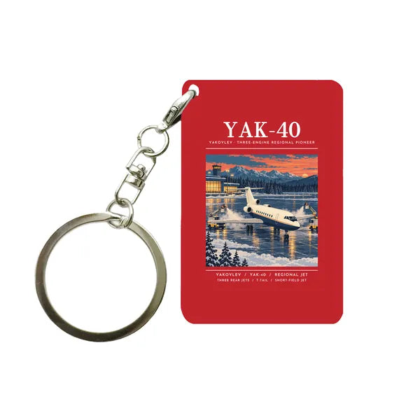 Yakovlev Yak-40 - Poster - Key Chain - Red