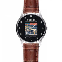 Thumbnail for Yakovlev Yak-40 - Poster - Leather Strap - Striped Brown Leather Strap