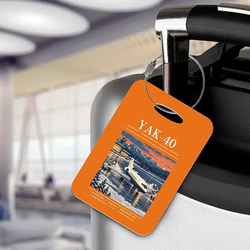 Yakovlev Yak-40 - Poster - Luggage Tag - Orange