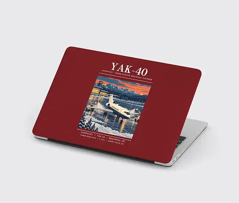 Yakovlev Yak-40 - Poster - MacBook Case - Dark Red