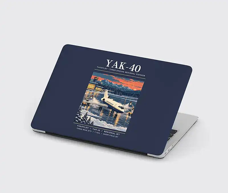 Yakovlev Yak-40 - Poster - MacBook Case - Navy Blue