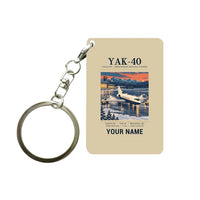 Thumbnail for Yakovlev Yak-40 - Poster + Name - Key Chain - Beige