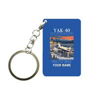 Thumbnail for Yakovlev Yak-40 - Poster + Name - Key Chain - Blue