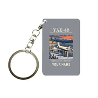 Thumbnail for Yakovlev Yak-40 - Poster + Name - Key Chain - Gray