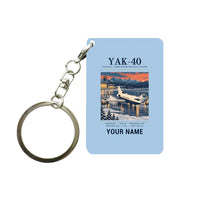 Thumbnail for Yakovlev Yak-40 - Poster + Name - Key Chain - Light Blue