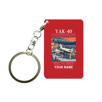 Thumbnail for Yakovlev Yak-40 - Poster + Name - Key Chain - Red