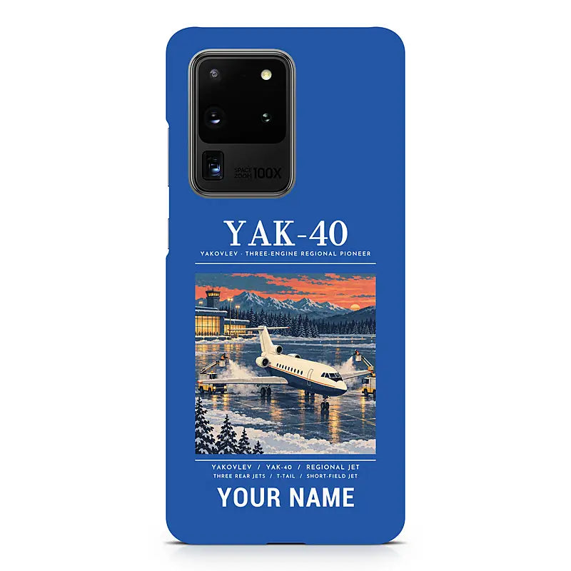 Yakovlev Yak-40 - Poster + Name - Samsung Case - Blue