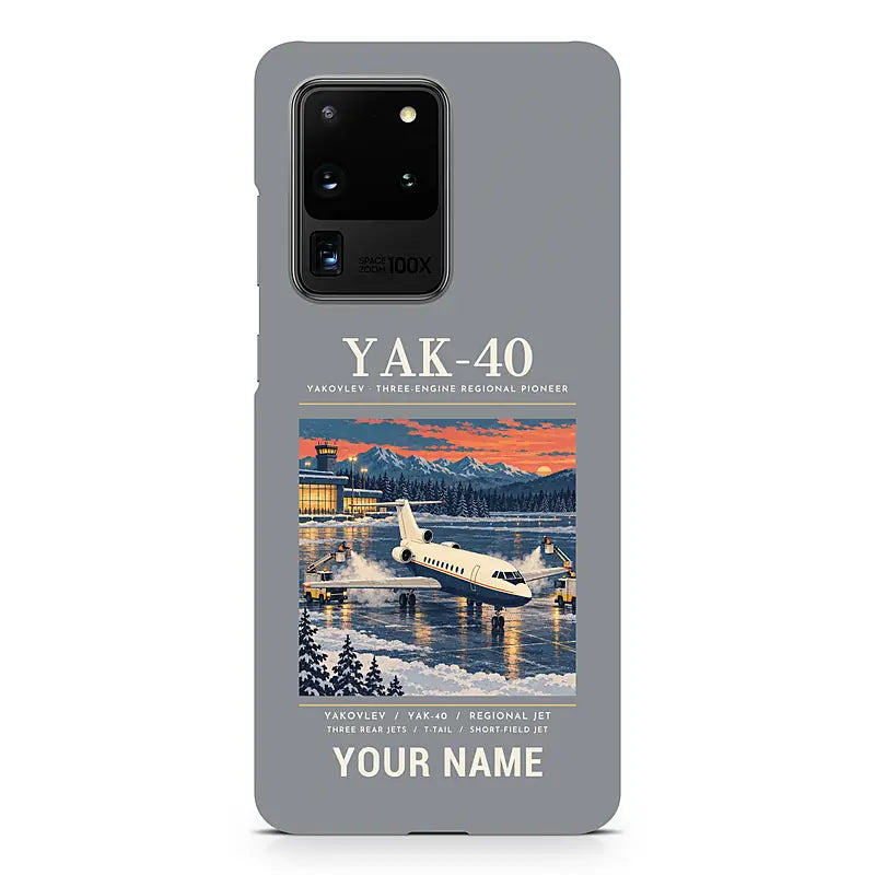 Yakovlev Yak-40 - Poster + Name - Samsung Case - Gray