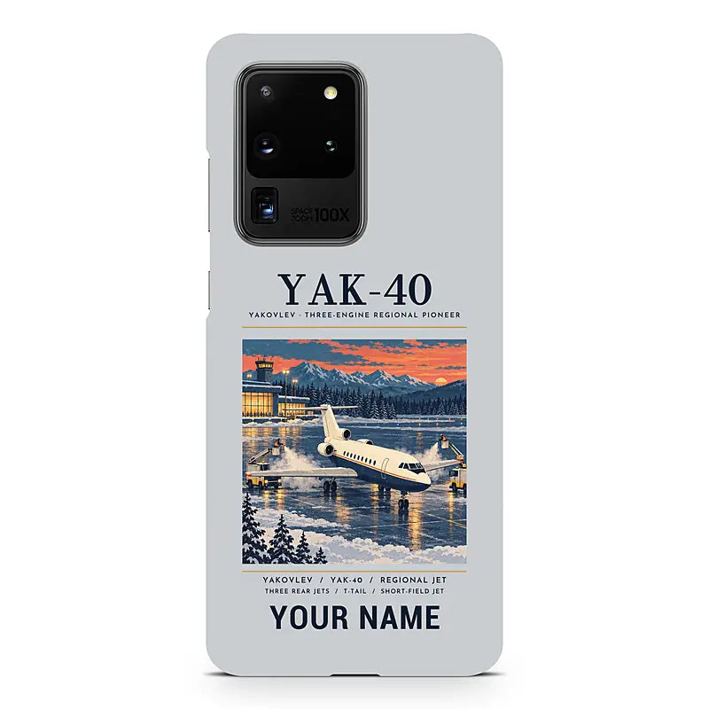 Yakovlev Yak-40 - Poster + Name - Samsung Case - Light Gray