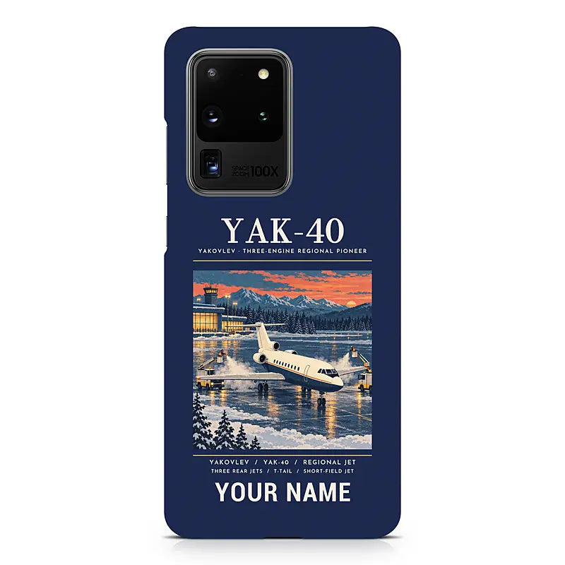 Yakovlev Yak-40 - Poster + Name - Samsung Case - Navy Blue