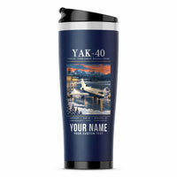 Thumbnail for Yakovlev Yak-40 - Poster + Name - Stainless Steel (No Holder) - Dark Blue