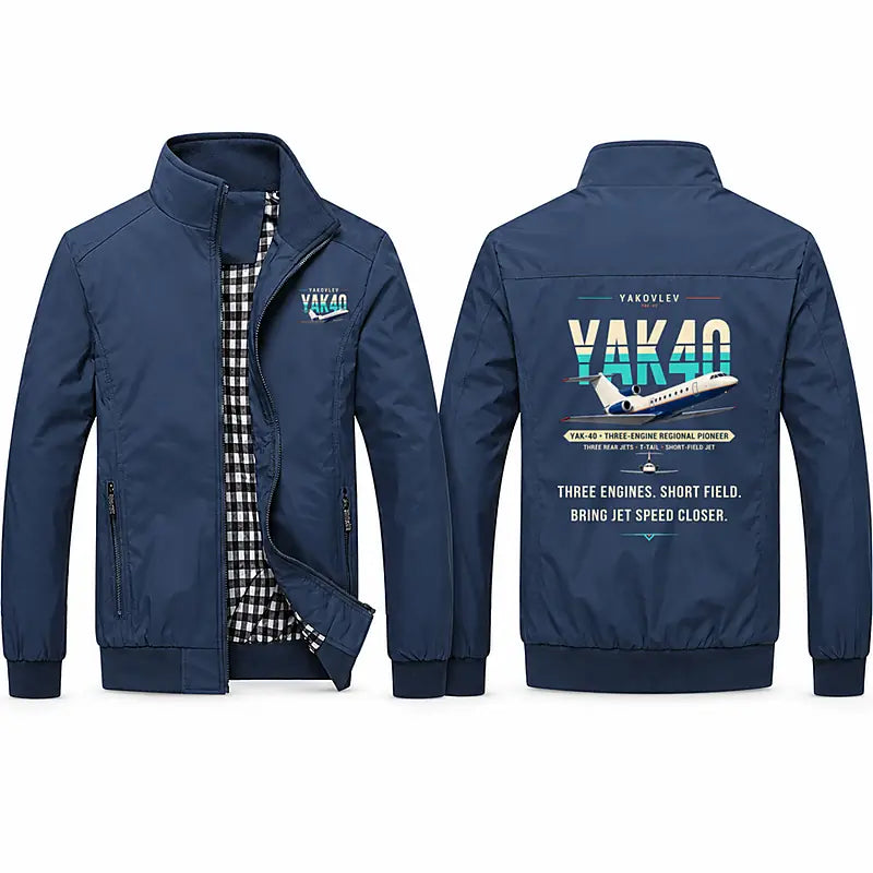 Yakovlev Yak-40 Stylish Jackets - Stand Collar - Original - Navy Blue