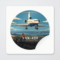 Thumbnail for Yakovlev Yak-42D - 3D - Circle Sticker - Peel