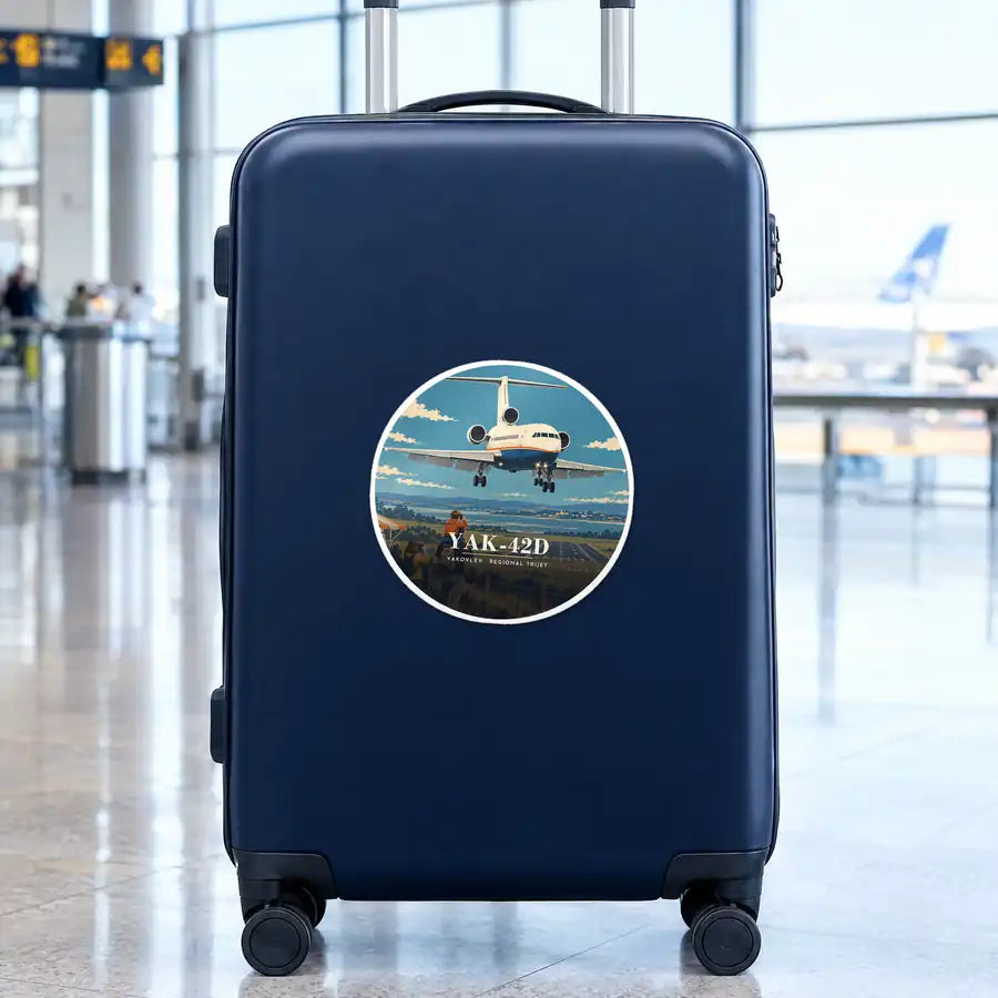 Yakovlev Yak-42D - 3D - Circle Sticker - Suitcase