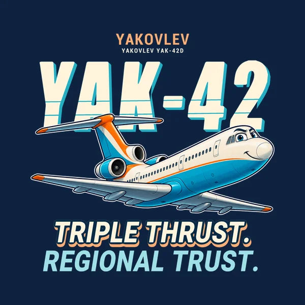 Yakovlev Yak-42D - Cartoon - Card