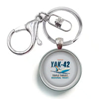 Thumbnail for Yakovlev Yak-42D - Cartoon - Circle Key Chain - Light Gray