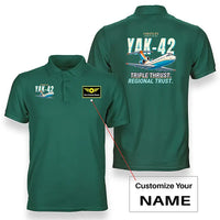 Thumbnail for Yakovlev Yak-42D - Cartoon - Double-Side Polo - Green + Name