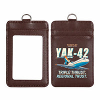Thumbnail for Yakovlev Yak-42D - Cartoon - ID Card Holder - Dark Brown