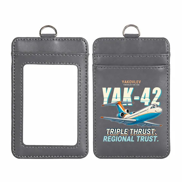 Yakovlev Yak-42D - Cartoon - ID Card Holder - Gray