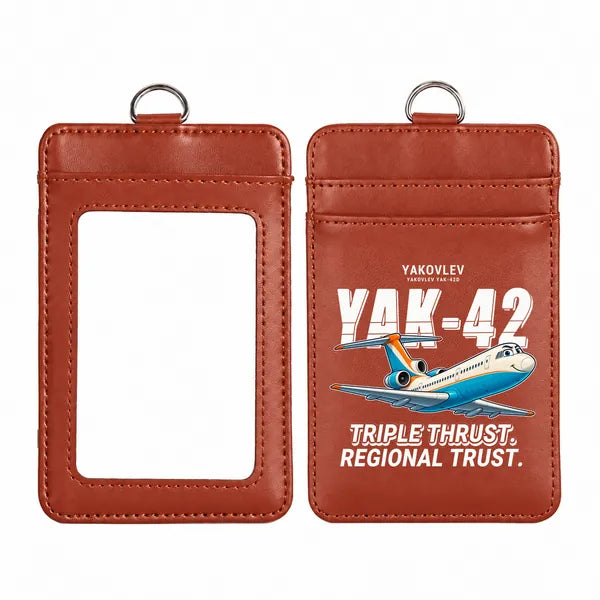 Yakovlev Yak-42D - Cartoon - ID Card Holder - Light Brown