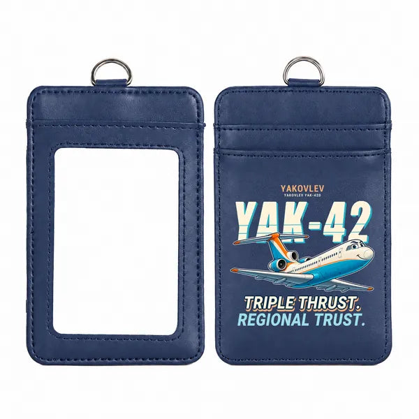 Yakovlev Yak-42D - Cartoon - ID Card Holder - Navy Blue
