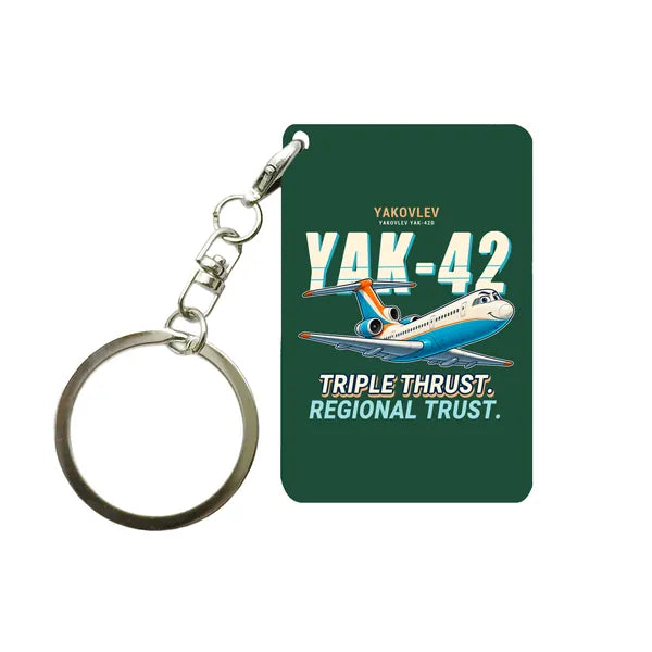 Yakovlev Yak-42D - Cartoon - Key Chain - Dark Green
