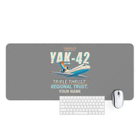 Thumbnail for Yakovlev Yak-42D - Cartoon + Name - Desk Mat - Gray