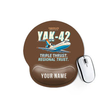 Thumbnail for Yakovlev Yak-42D - Cartoon + Name - Ergonomic Mouse Pad - Brown