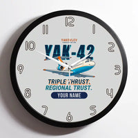Thumbnail for Yakovlev Yak-42D - Cartoon + Name - Framed - Light Gray