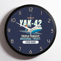Thumbnail for Yakovlev Yak-42D - Cartoon + Name - Framed - Navy Blue