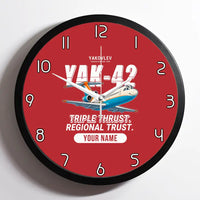 Thumbnail for Yakovlev Yak-42D - Cartoon + Name - Framed - Red