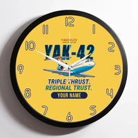 Thumbnail for Yakovlev Yak-42D - Cartoon + Name - Framed - Yellow