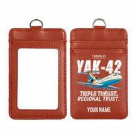 Thumbnail for Yakovlev Yak-42D - Cartoon - ID Card Holder - Light Brown + Name
