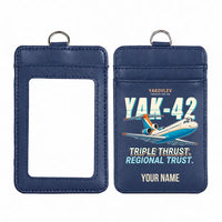 Thumbnail for Yakovlev Yak-42D - Cartoon - ID Card Holder - Navy Blue + Name