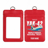 Thumbnail for Yakovlev Yak-42D - Cartoon - ID Card Holder - Red + Name