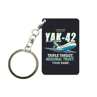 Thumbnail for Yakovlev Yak-42D - Cartoon + Name - Key Chain - Black