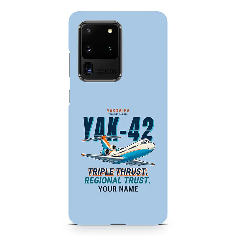 Yakovlev Yak-42D - Cartoon + Name - Samsung Case - Light Blue
