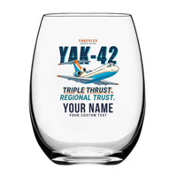 Thumbnail for Yakovlev Yak-42D - Cartoon + Name - Water & Drink Glass