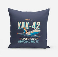 Thumbnail for Yakovlev Yak-42D - Cartoon - Pillow - Navy Blue