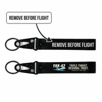 Thumbnail for Yakovlev Yak-42D Hawk-Shaped Key Chains - Black - Cartoon - Remove Before Flight