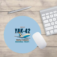 Thumbnail for Yakovlev Yak-42D - Cartoon - Round Mouse Pad - Light Blue