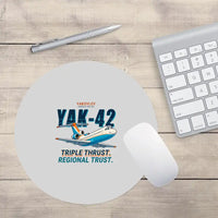 Thumbnail for Yakovlev Yak-42D - Cartoon - Round Mouse Pad - Light Gray