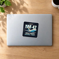 Thumbnail for Yakovlev Yak-42D - Cartoon - Square Sticker - MacBook